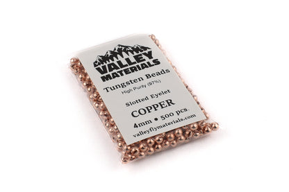 Bulk Copper Slotted Tungsten Beads 500 Pack