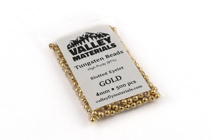 Bulk Gold Slotted Tungsten Beads 500 Pack