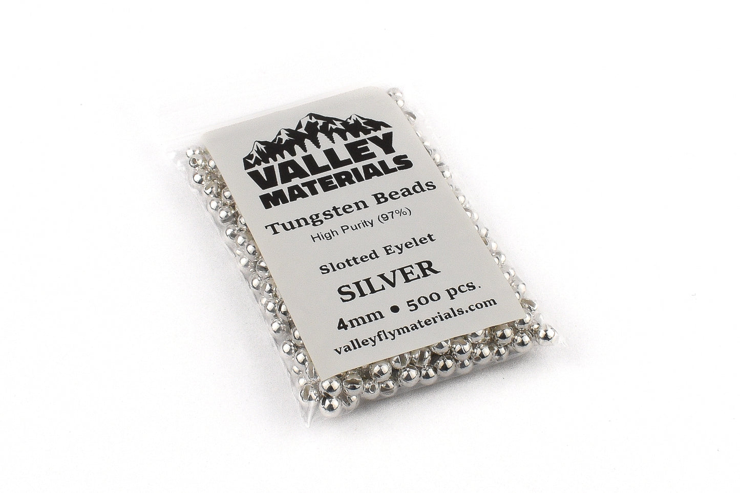 Bulk Silver Slotted Tungsten Beads 500 Pack